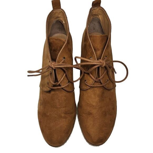 Franco Sarto Desert Wedge Chestnut Suede Light Brown Booties Women's Size 8.5M - Picture 10 of 10